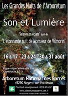 Les grandes nuits de l'arboretum. Du 15 au 30 août 2014 à Nogent sur Vernisson. Loiret.  21H00
